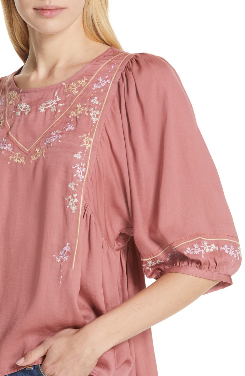 Dolan Rose Embroidered Top, Alternate, color,