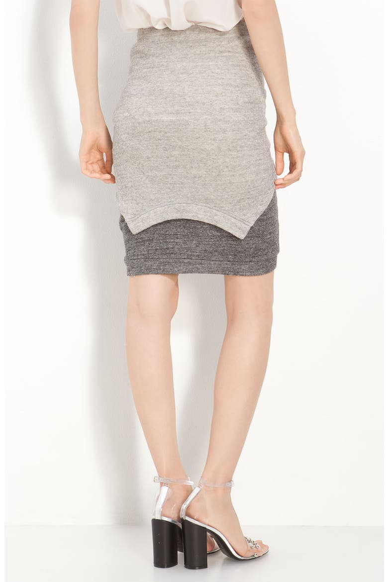 Trompe l'Oeil Jersey Skirt, Alternate, color, SOFT GREY
