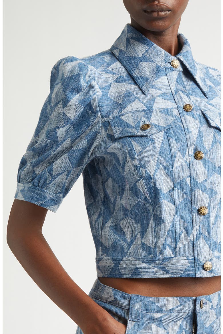 Angelica Denim Jacket, Alternate, color, GEO DENIM