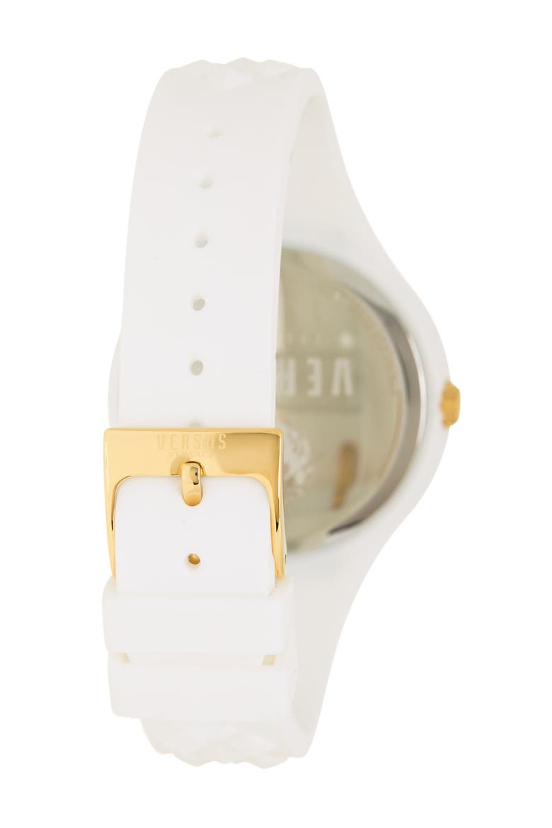 Versace Women's Silcone Strap Watch, 39mm, Alternate, color, WHITE