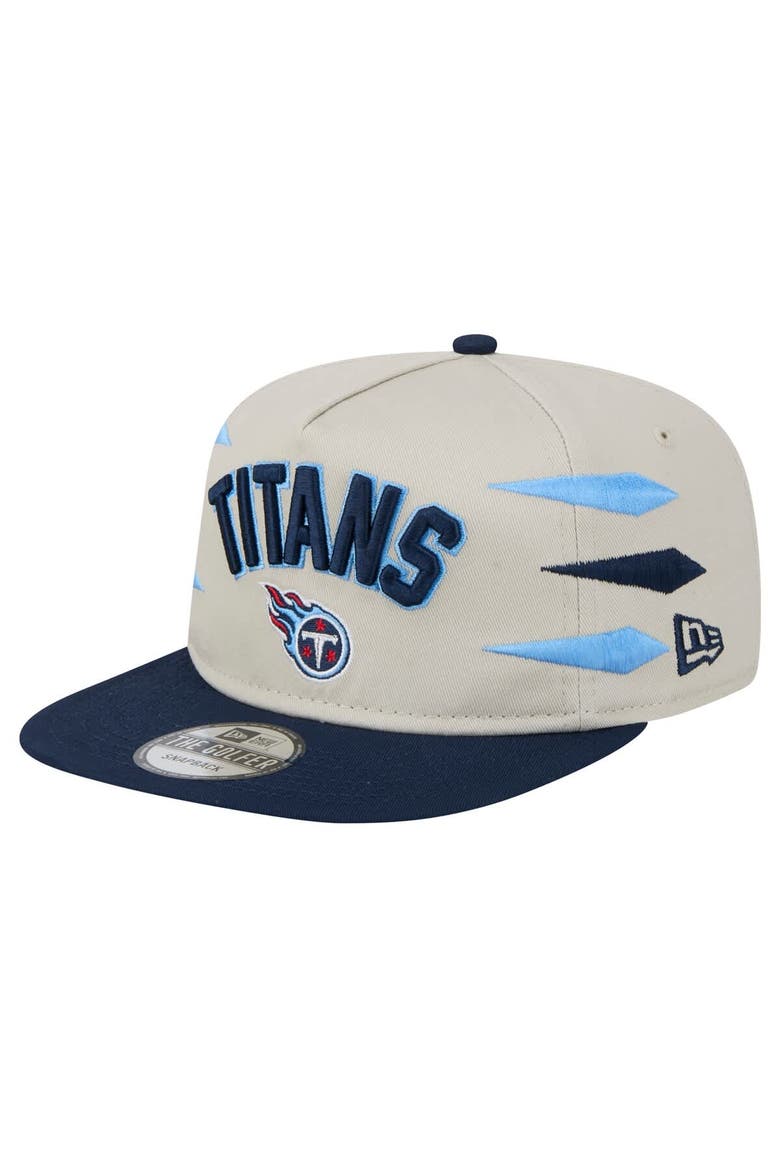 Men's New Era Stone/Navy Tennessee Titans Athletic Golfer Snapback Hat, Main, color, Stone