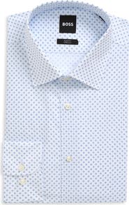 BOSS Hank Slim Fit Stretch Print Dress Shirt