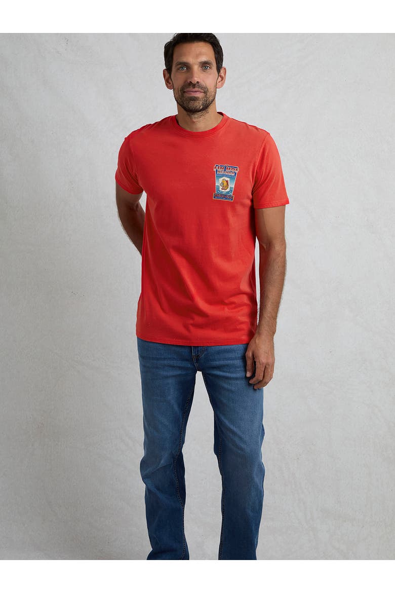 Fin Hof Back Print Artist T-Shirt, Alternate, color, Retro Red