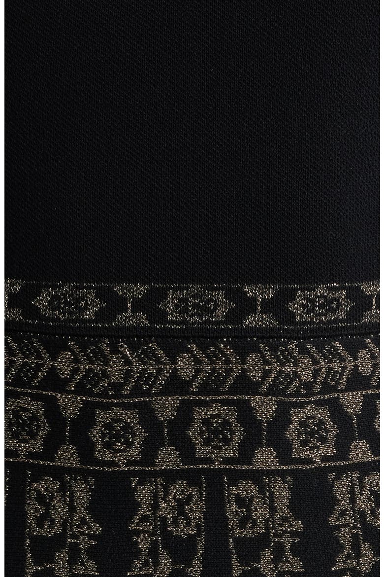 Metallic Jacquard Long Sleeve Dress, Alternate, color, BLK GOLD