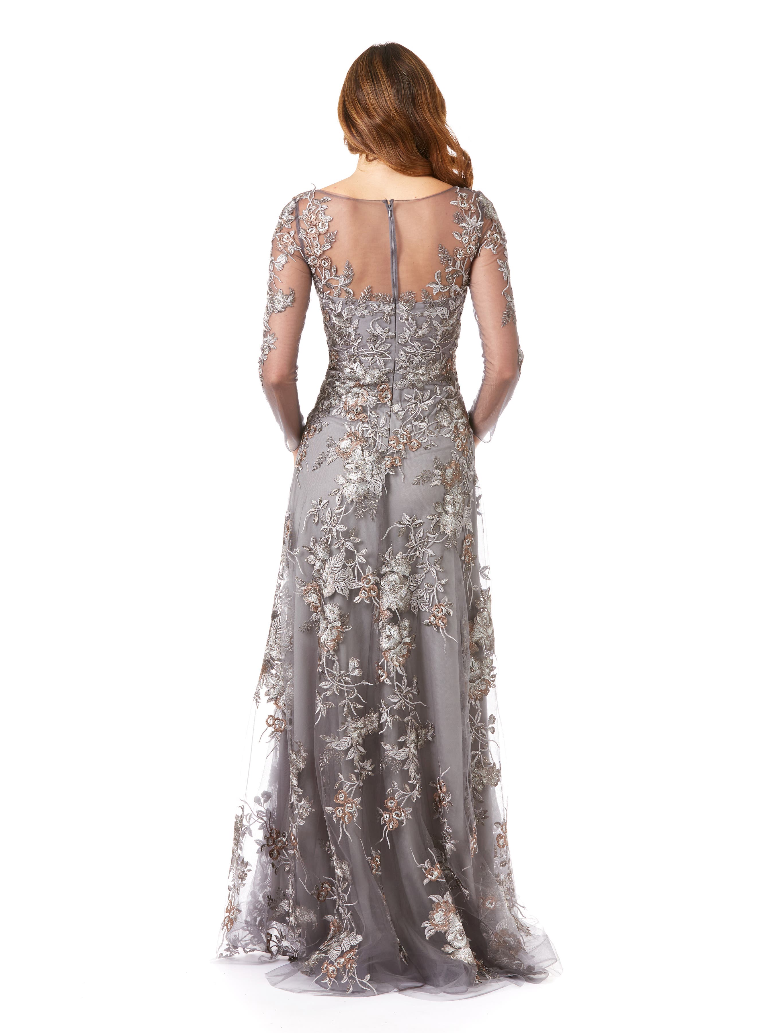 Long Flutter Sleeves Beaded Dress - image 2