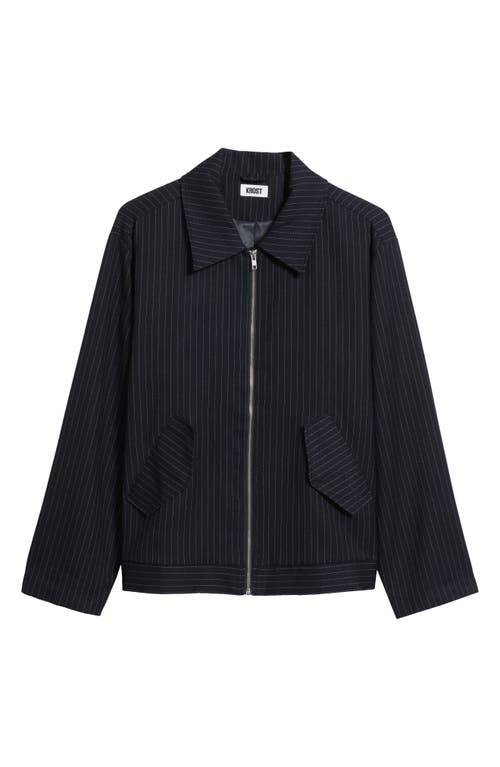 Krost University Pinstripe Jacket Navy In Blue