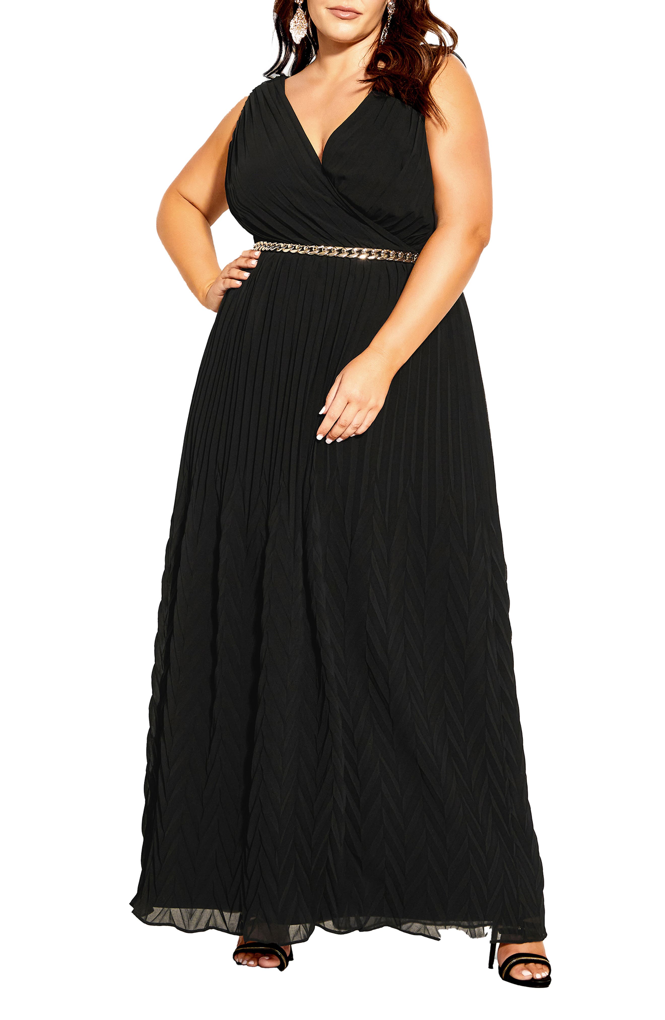 City Chic Eleanor Chain Belt Maxi Dress (Women) | Nordstromrack