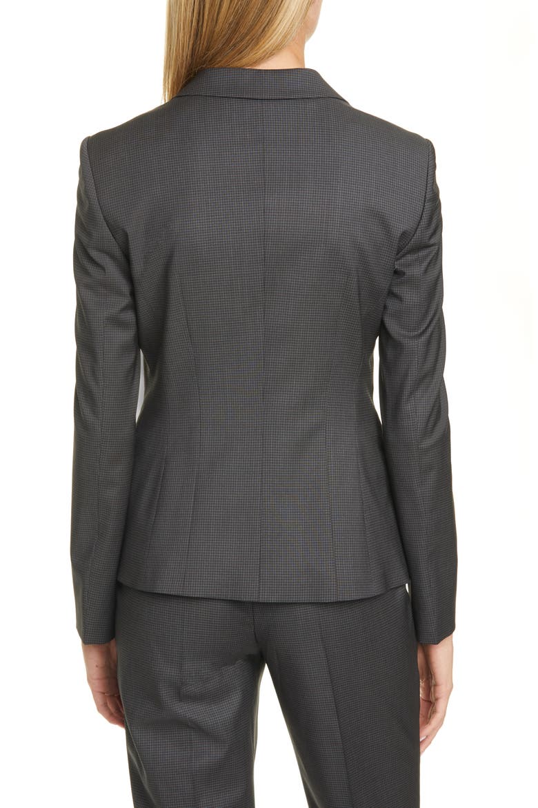 Jonina Vichy Check Suit Jacket, Alternate, color, PINE FANTASY