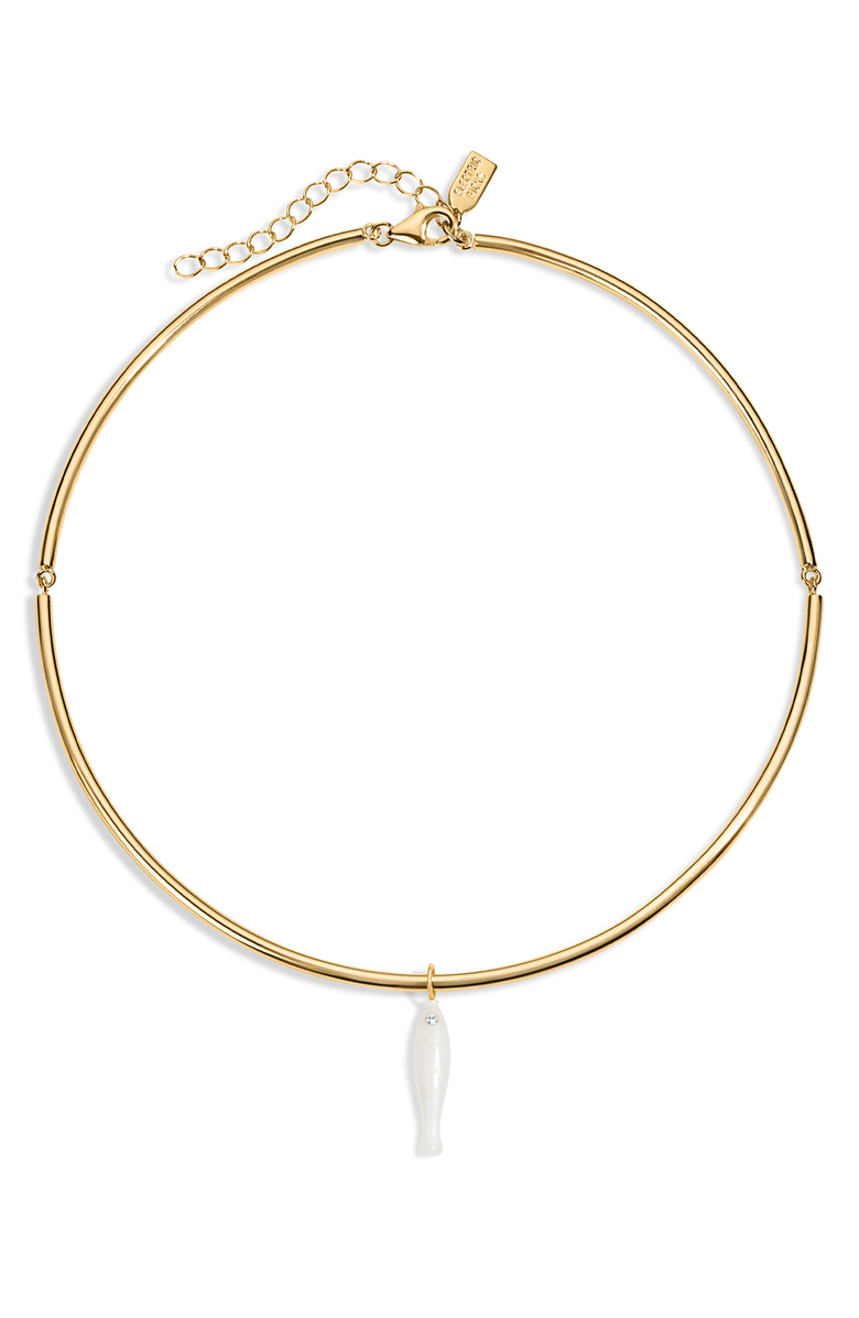 Electric Picks Cabana Collar Necklace, Main, color, Gold