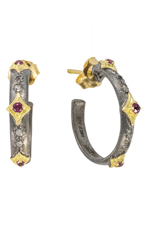 Garnet Crivelli Hoop Earrings