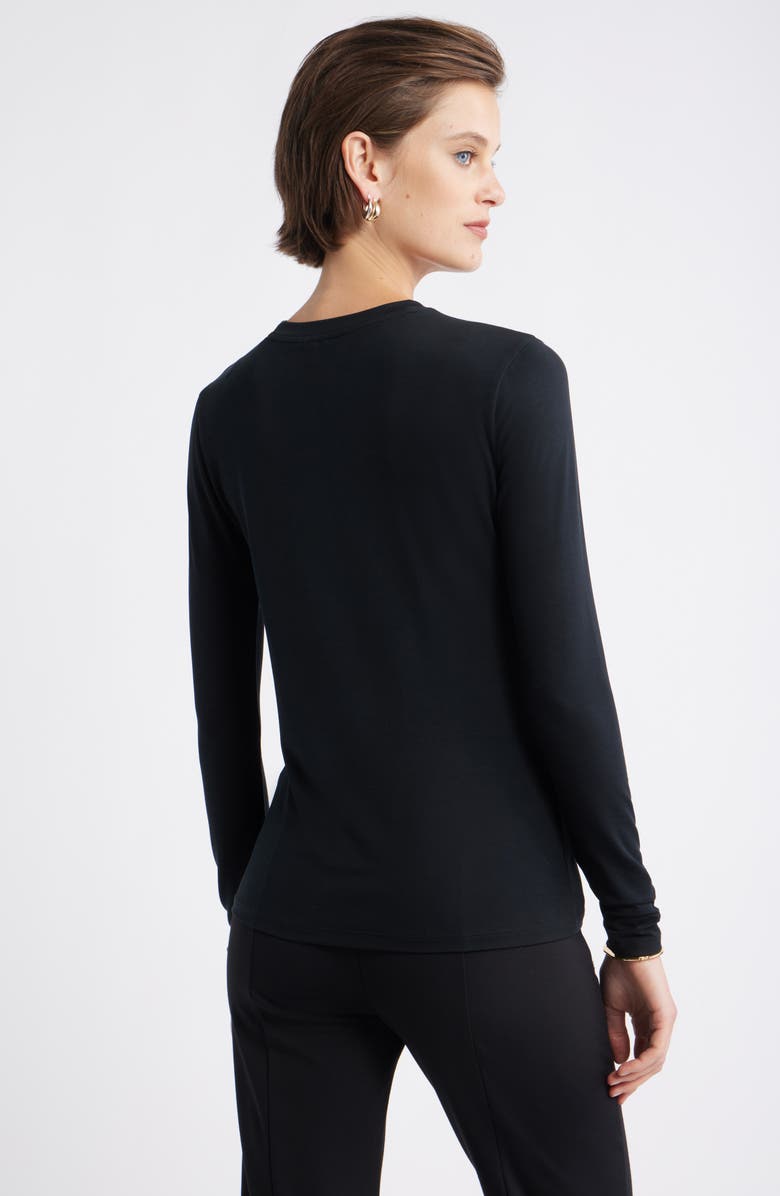 Nordstrom Long Sleeve Crewneck T-Shirt, Alternate, color, Black