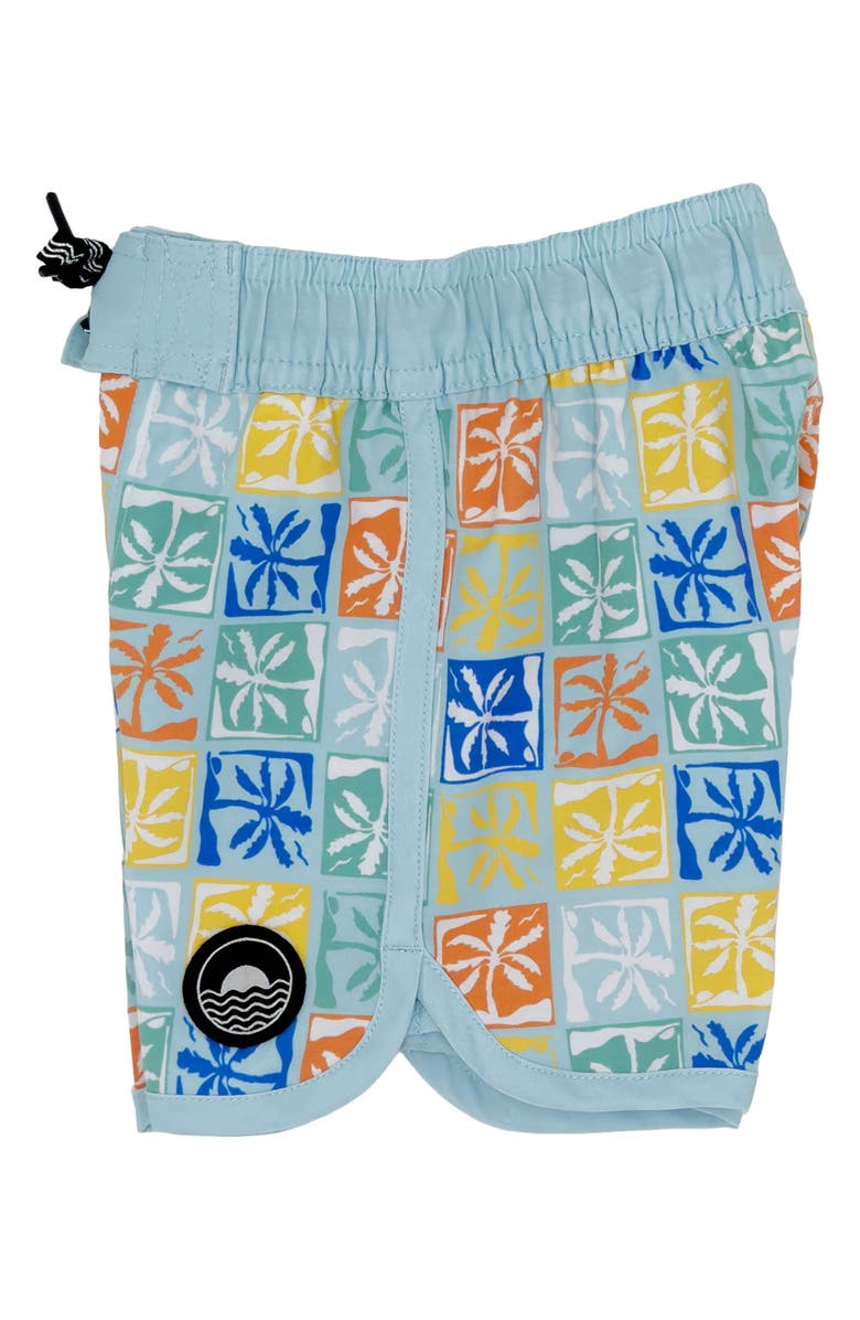 Feather 4 Arrow Palm Check Board Shorts, Alternate, color, 