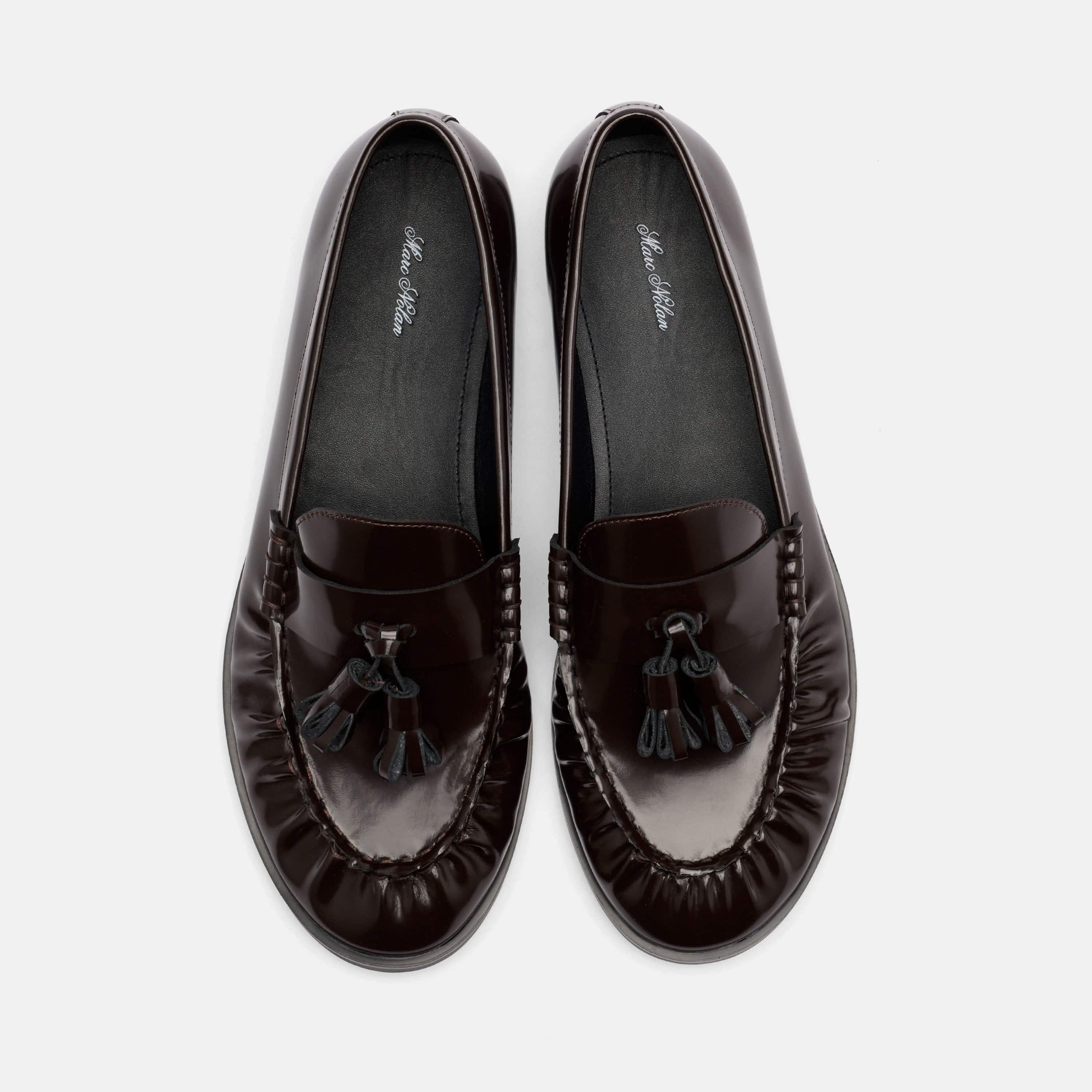 MARC NOLAN Morgan Patent Leather Tassel Loafers, Alternate, color, Dark Cherry