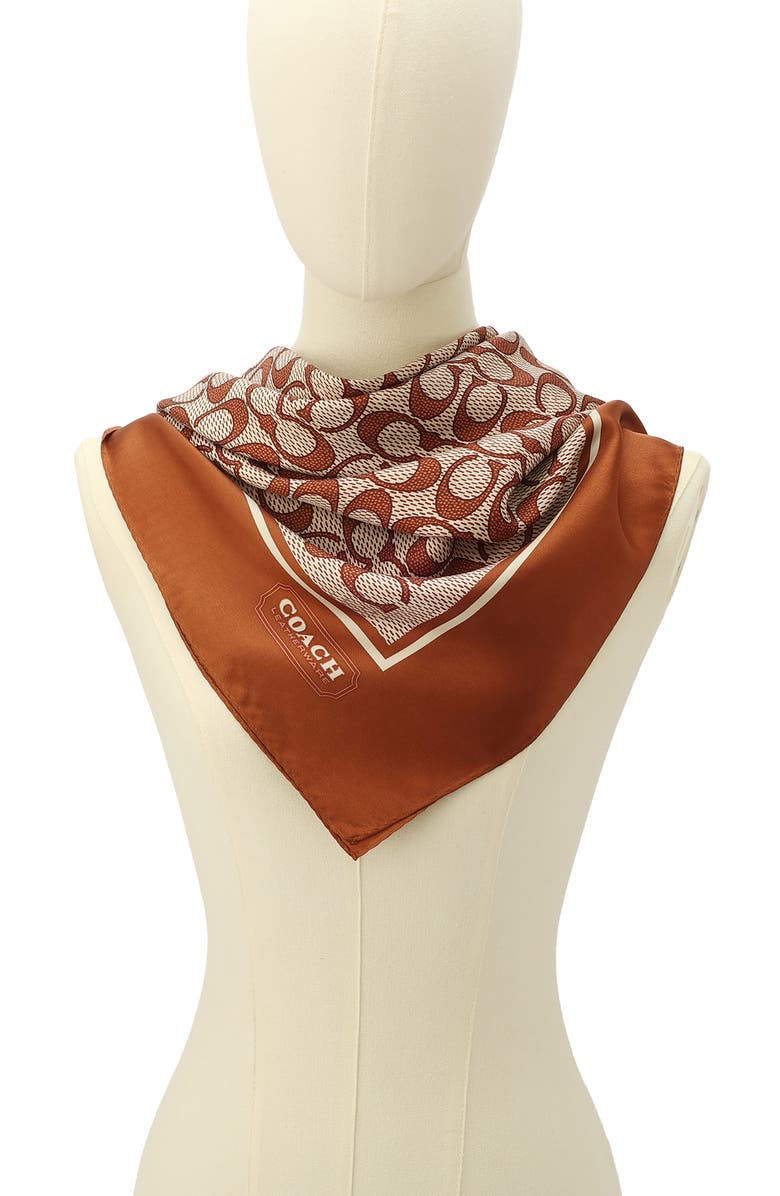 COACH Vintage Signature C Silk Scarf, Alternate, color,