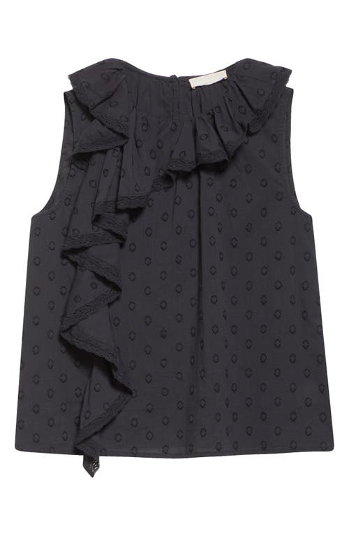 Ulla Johnson Thalia Ruffle Sleeveless Top In Black