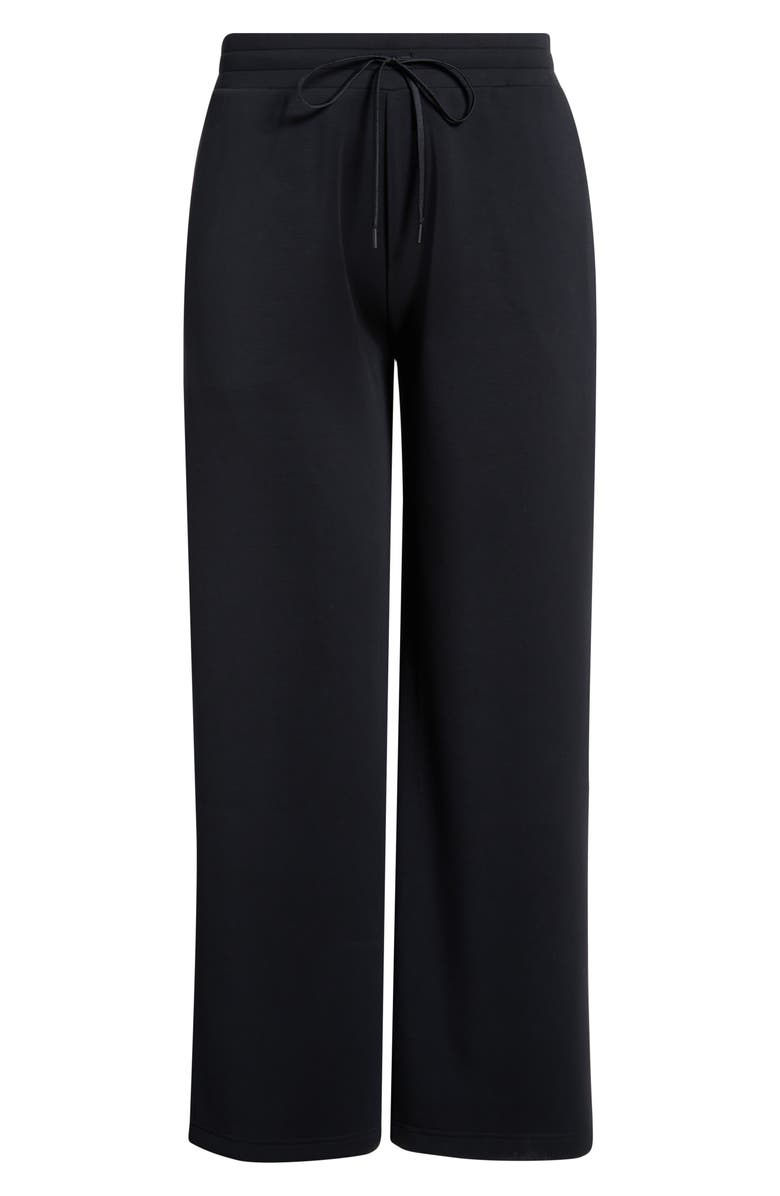Zella Ultrasoft Wide Leg Drawstring Pants, Alternate, color, Black