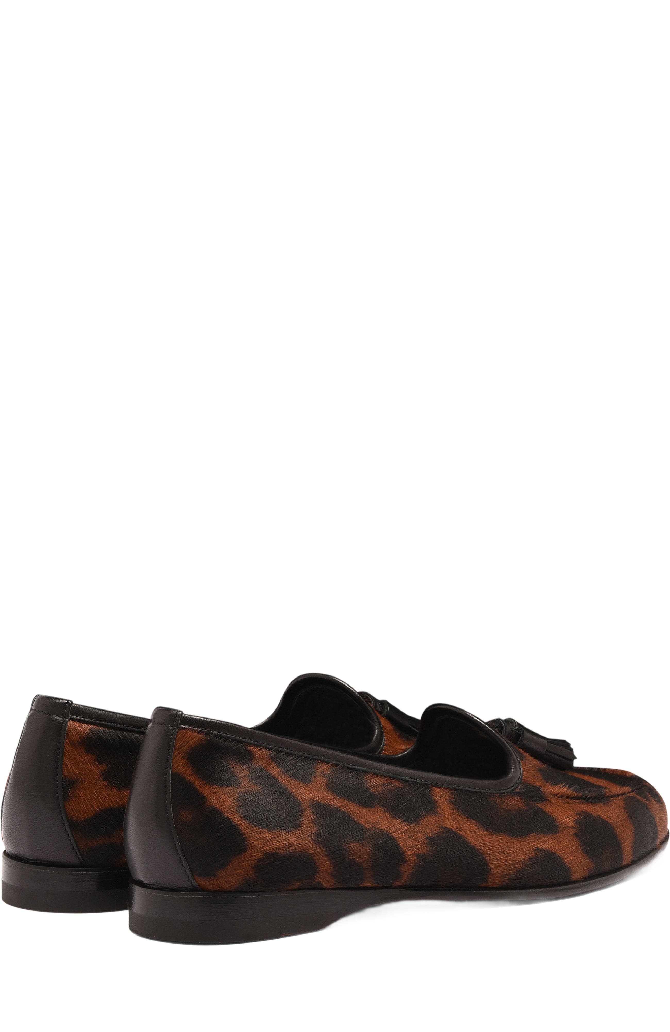 Santoni Women's Andrea Leopard Tassel Loafer, Alternate, color, Leopard