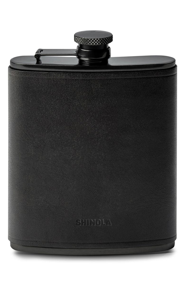 Shinola Navigator Leather Wrapped Flask, Main, color,
