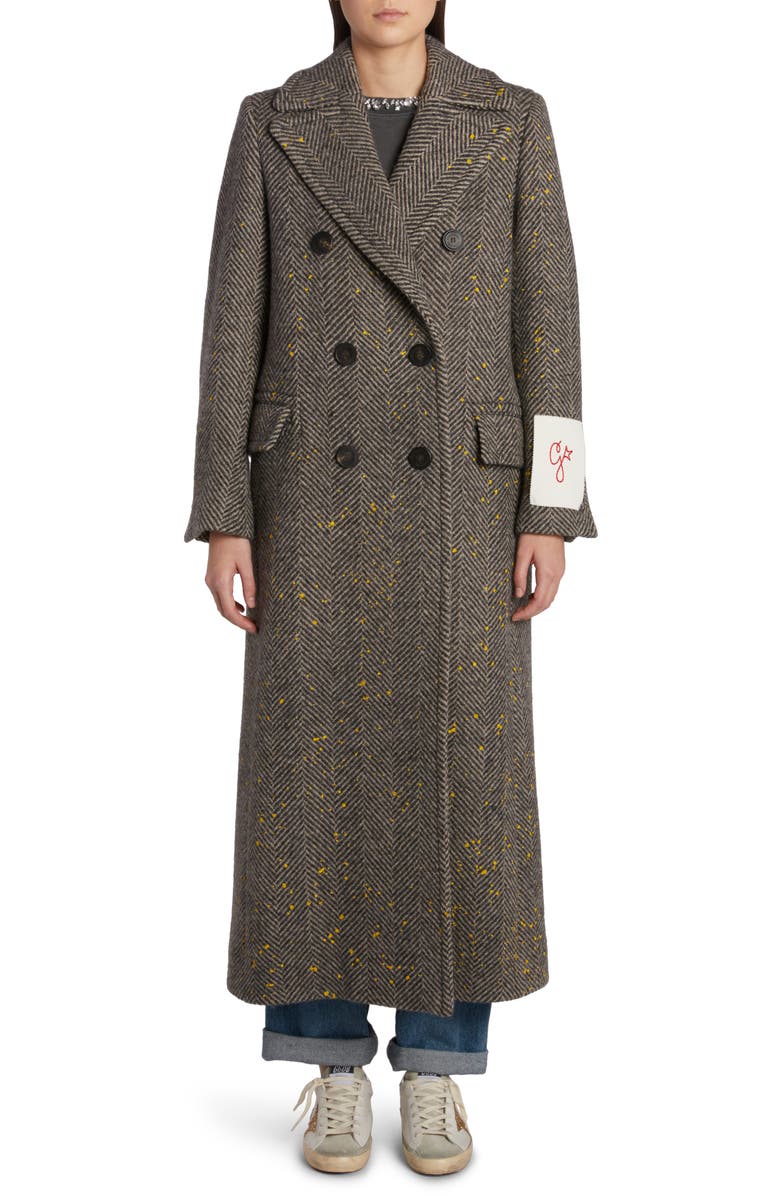 Golden Goose Long Double Breasted Wool Coat, Alternate, color, 