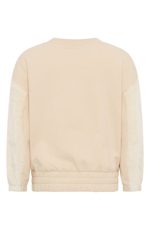 Tiny Tribe Kids' J'adore Christmas Fleece Sleeve Crewneck Sweatshirt In White