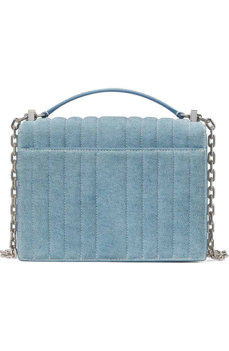 Kate Spade New York deco quilted denim suede convertible chain crossbody bag, Alternate, color,