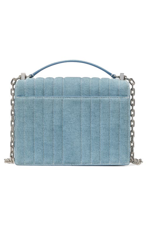KATE SPADE KATE SPADE NEW YORK DECO QUILTED DENIM SUEDE CONVERTIBLE CHAIN CROSSBODY BAG