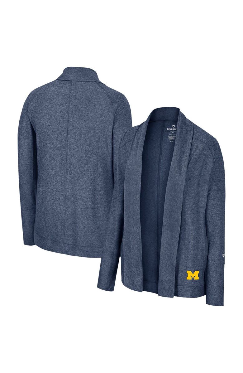 COLOSSEUM Women's Colosseum Navy Michigan Wolverines Morningside Cardigan Sweater, Main, color, 
