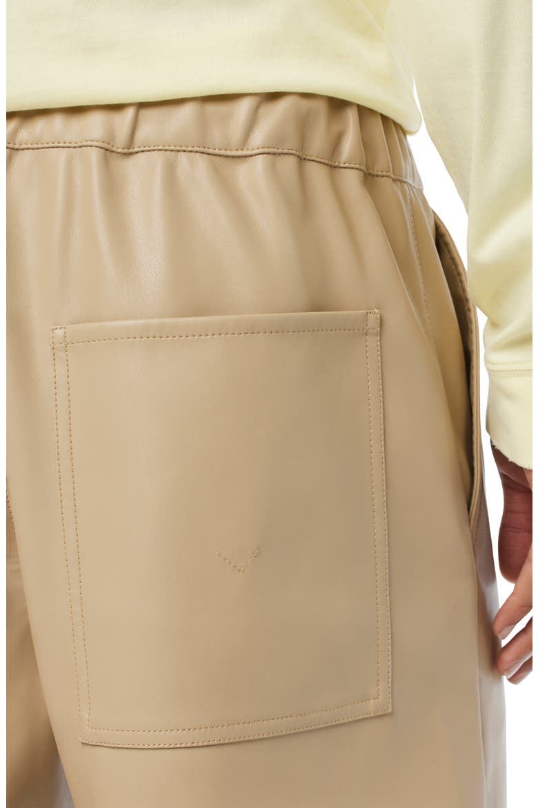 Faux Leather Drawstring Shorts, Alternate, color, SANDY