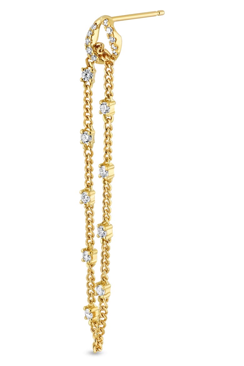 18K Gold Varda Diamond Chain Drop Earrings (Online Trunk Show), Alternate, color, 18K YELLOW GOLD/ DIAMOND