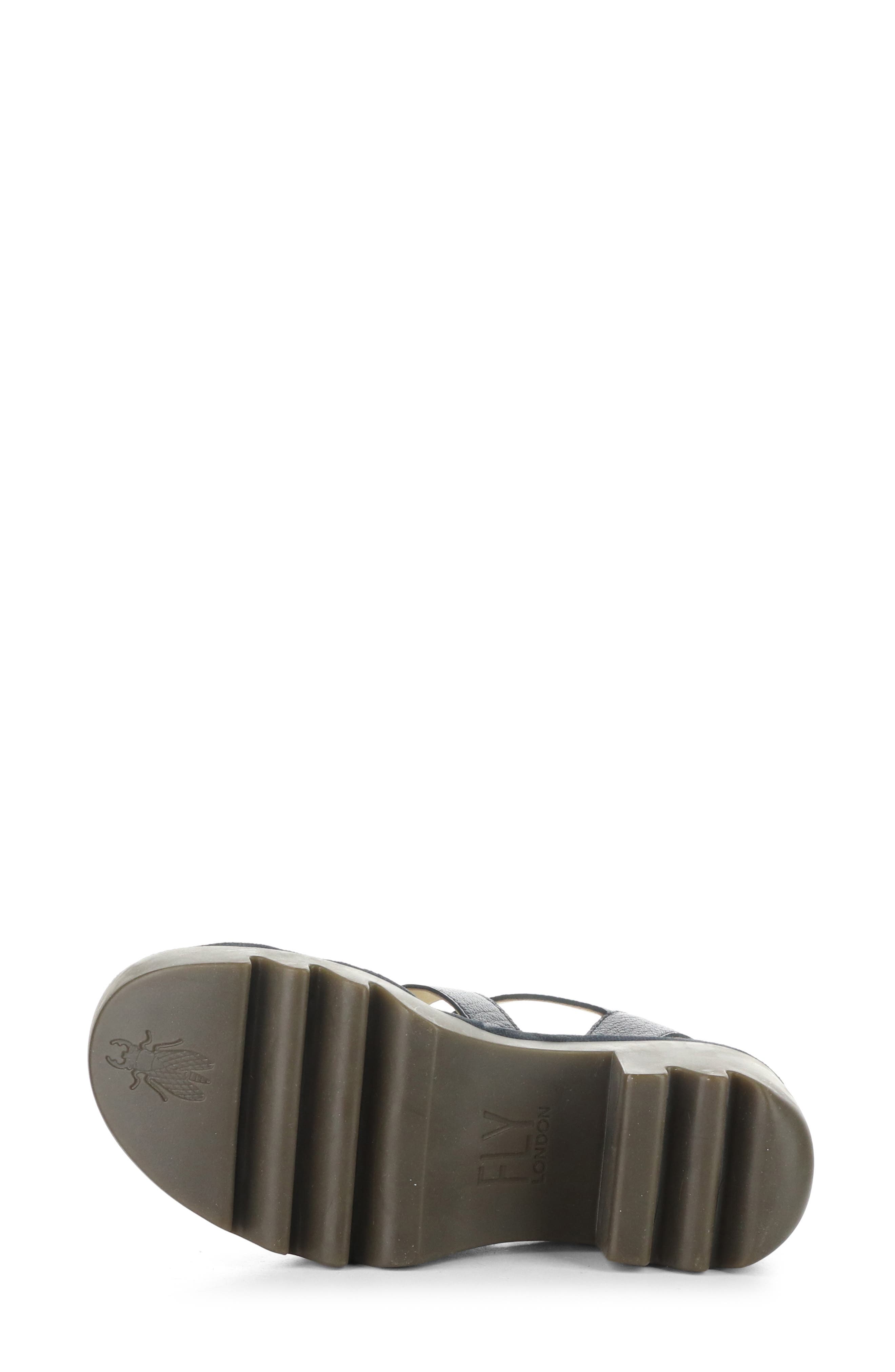 Fly London Lug Sole Sandal, Alternate, color, Black