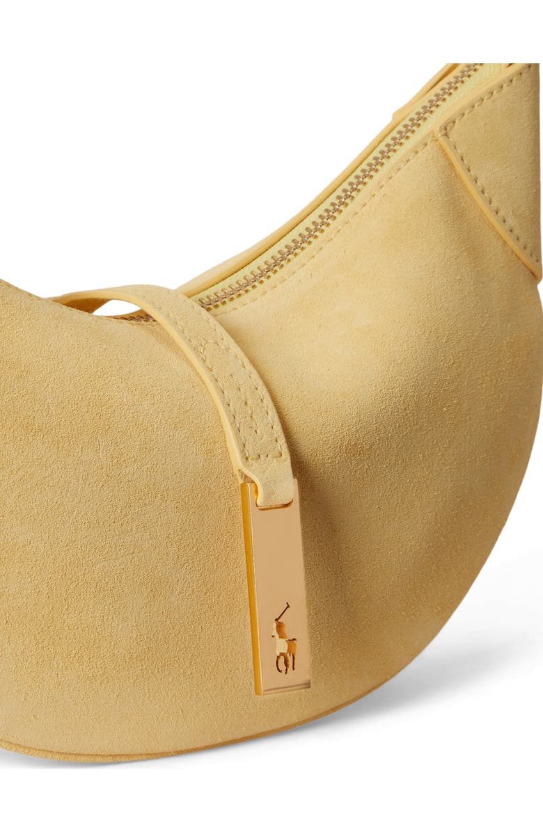 Polo Ralph Lauren Mini Polo ID Suede Shoulder Bag, Alternate, color, Lemon Meringue