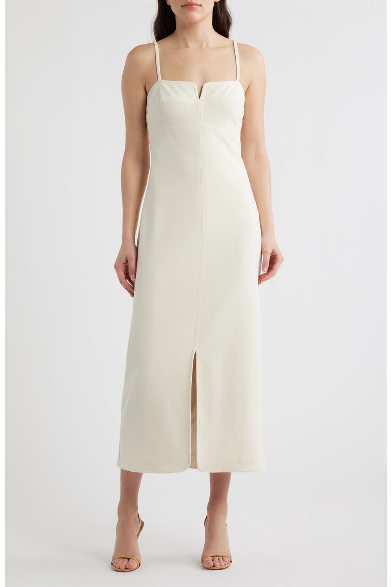 Scuba Crepe Sleeveless Sheath Dress, Main, color, ECRU