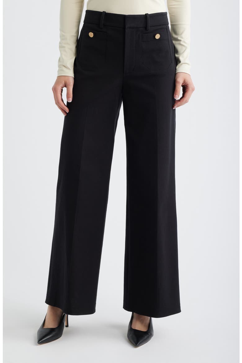 Modernist High Waist Pocket Pants, Main, color, BLACK