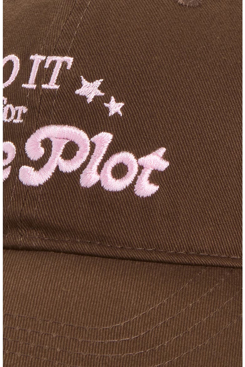 Embroidered Washed Adjustable Baseball Cap, Alternate, color, BROWN- PINK FOR THE PLOT