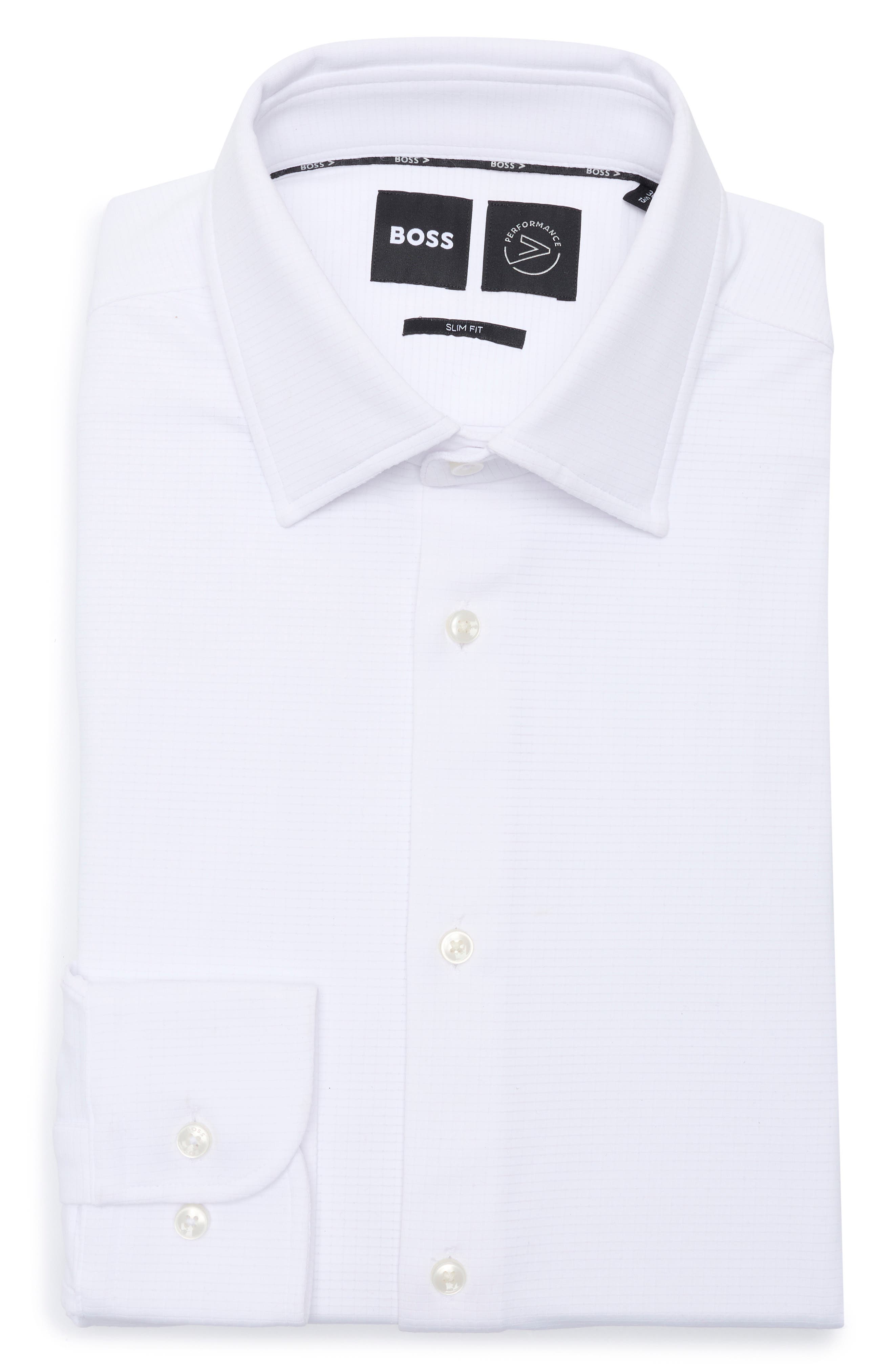 BOSS Hank Kent Slim Fit Performance Stretch Dress Shirt