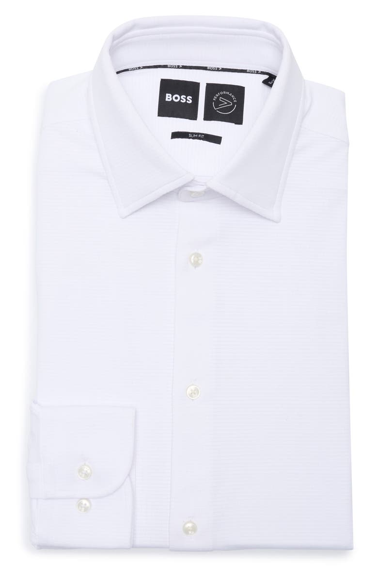 Hank Kent Slim Fit Performance Stretch Dress Shirt, Alternate, color, WHITE