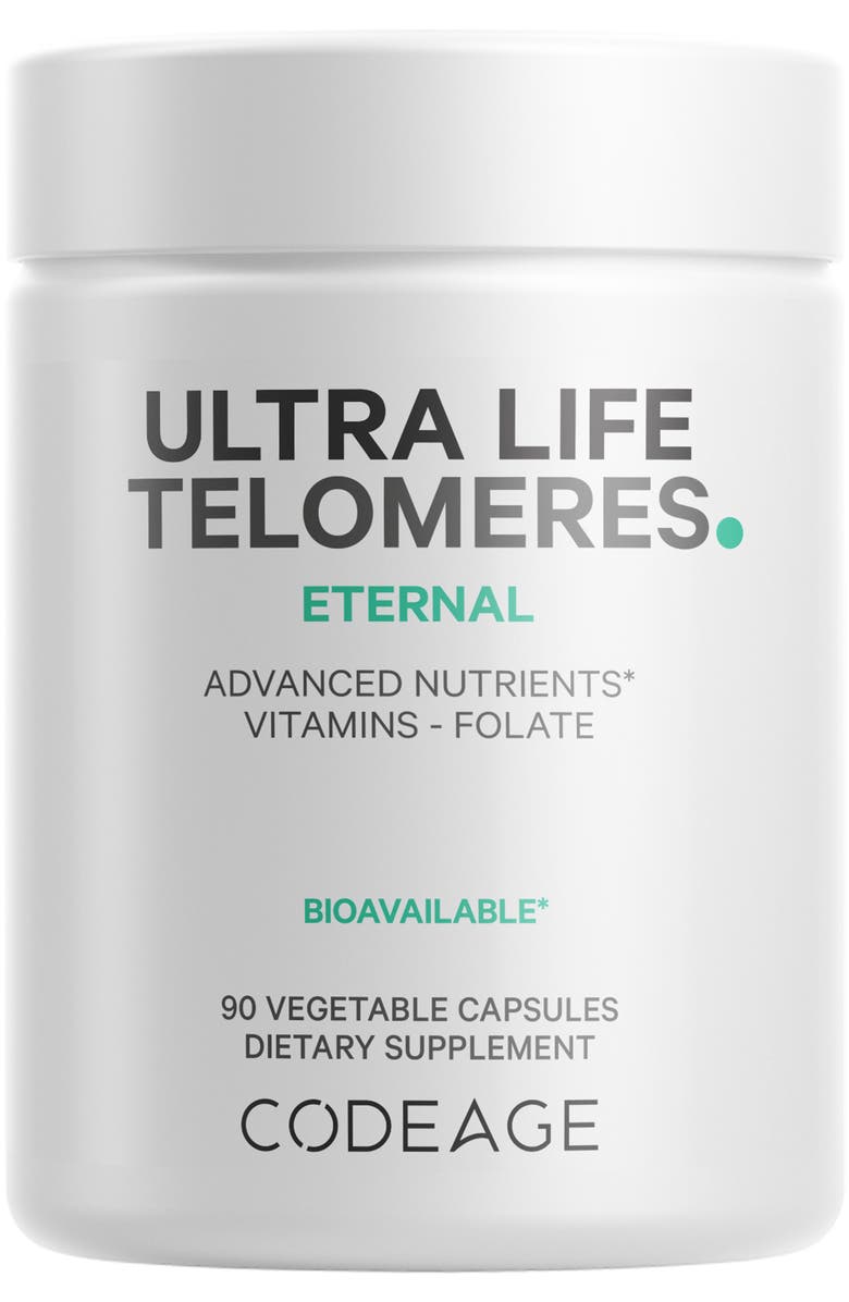 Codeage Ultra Life Telomeres - Folate 5-MTHF, D3 & B12 Supplement, Main, color, White