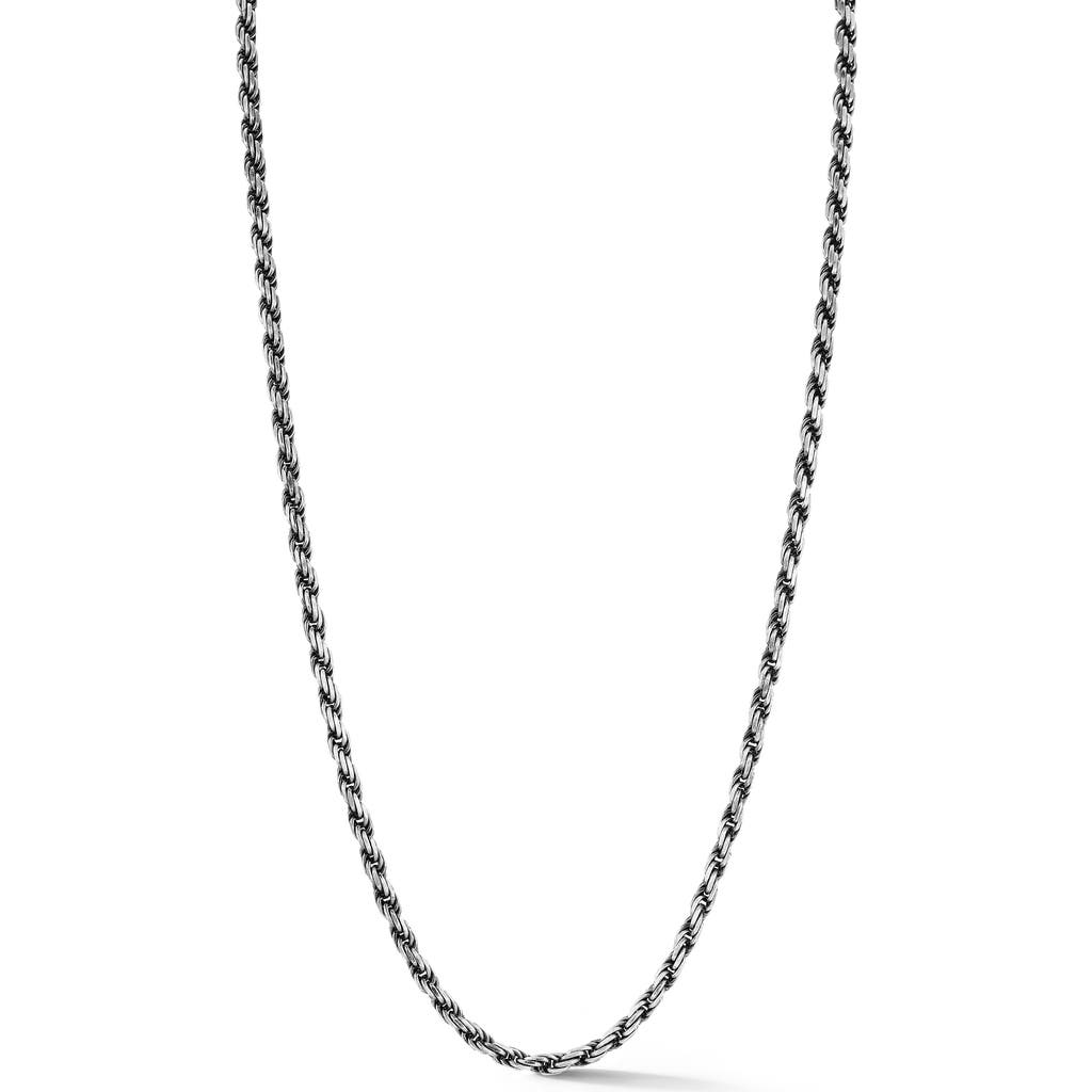 Yield Of Men Oxidized 5mm Rope Chain Necklace In Silver
