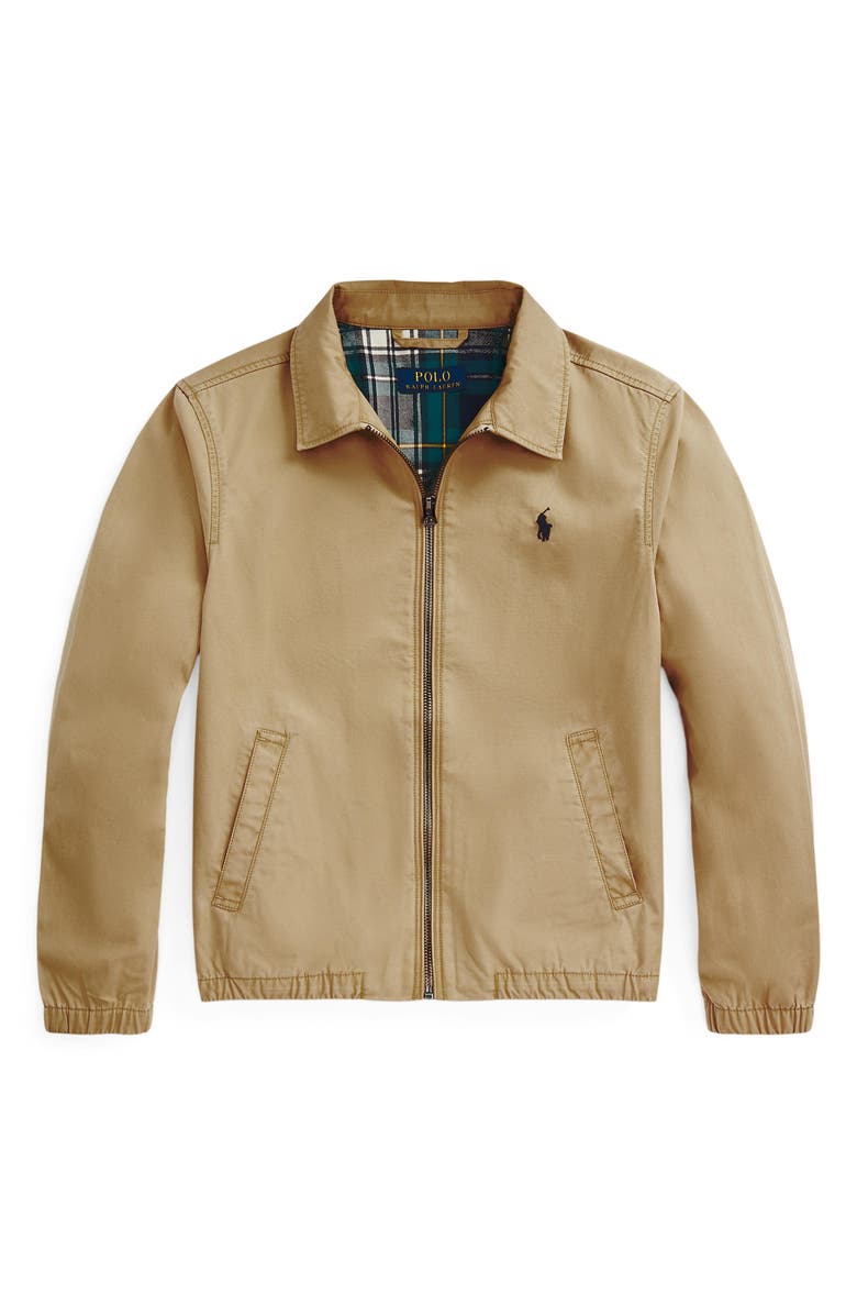 Polo Ralph Lauren Bayport Cotton Poplin Jacket, Main, color, Cafe Tan