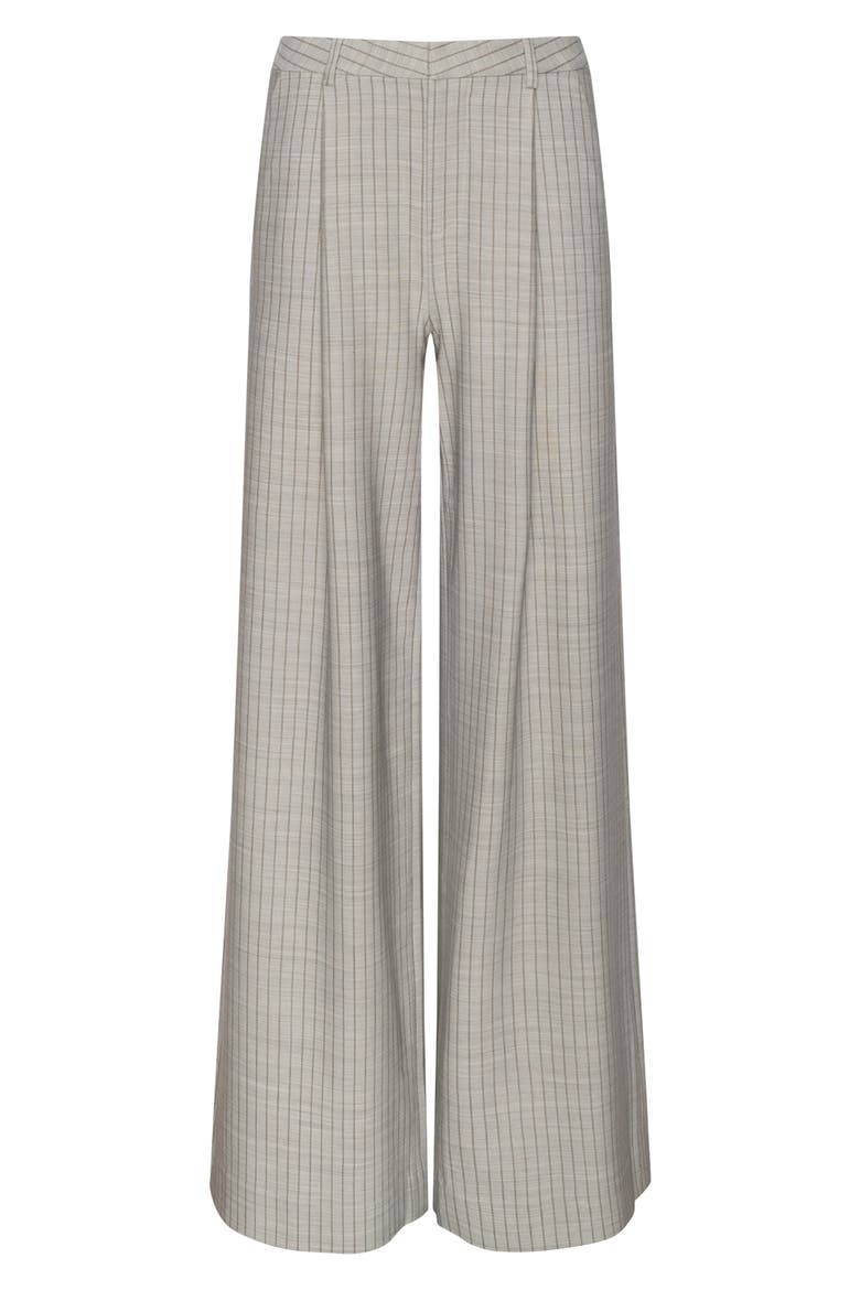 Allanah Pinstripe Wide Leg Pants, Alternate, color, GREY/ TAN PINSTRIPE