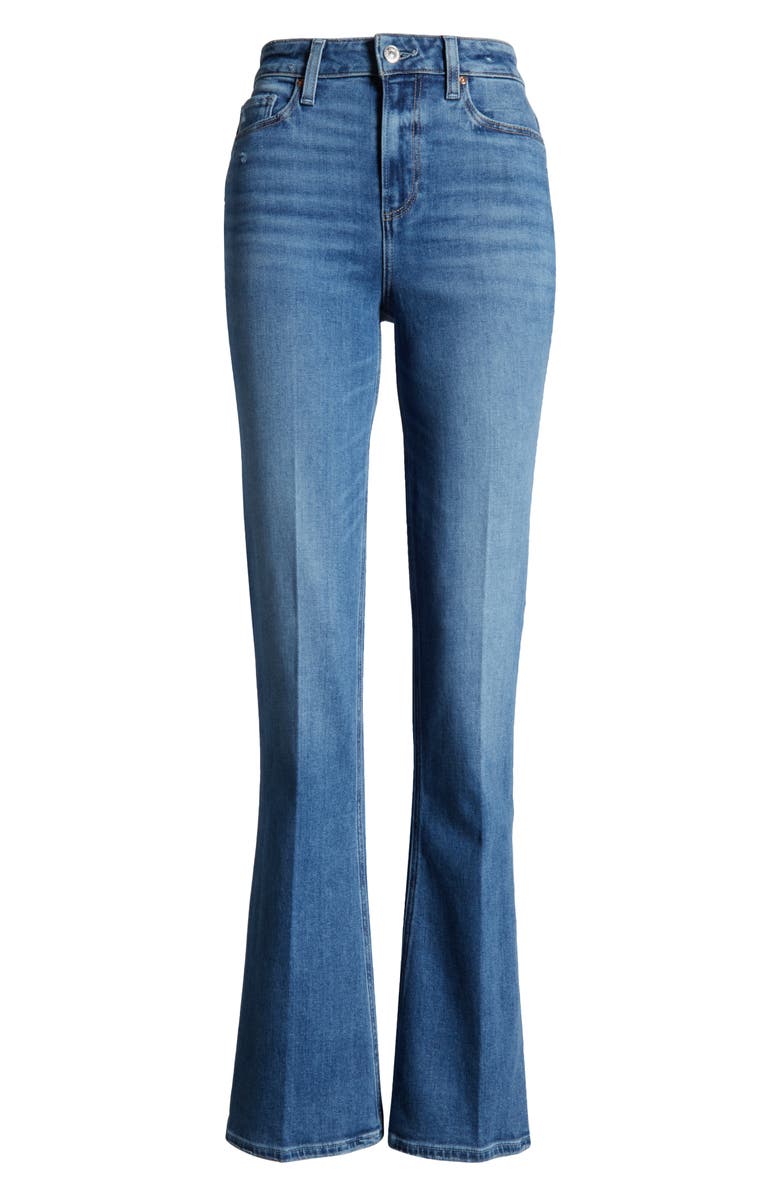 PAIGE Laurel Canyon High Waist Flare Jeans, Alternate, color, Rock Show Distressed