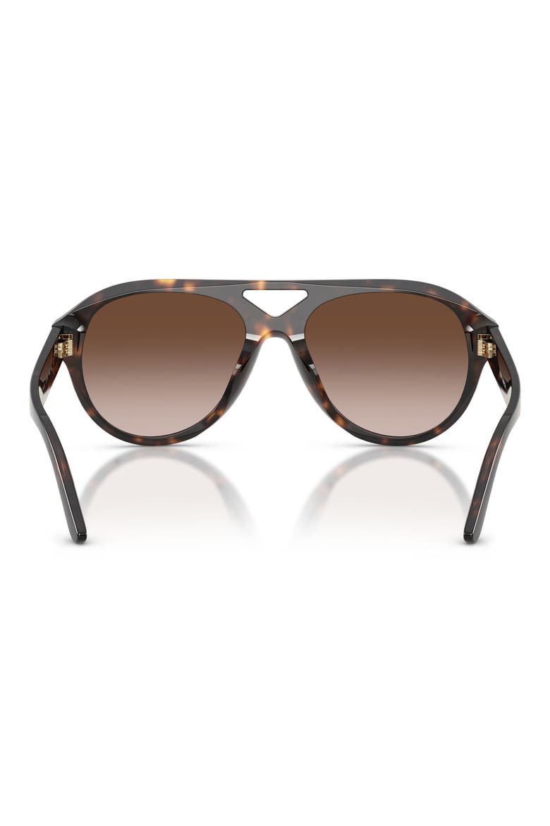 55mm Gradient Pilot Sunglasses, Alternate, color, DARK TORTOISE / BROWN GRADIENT