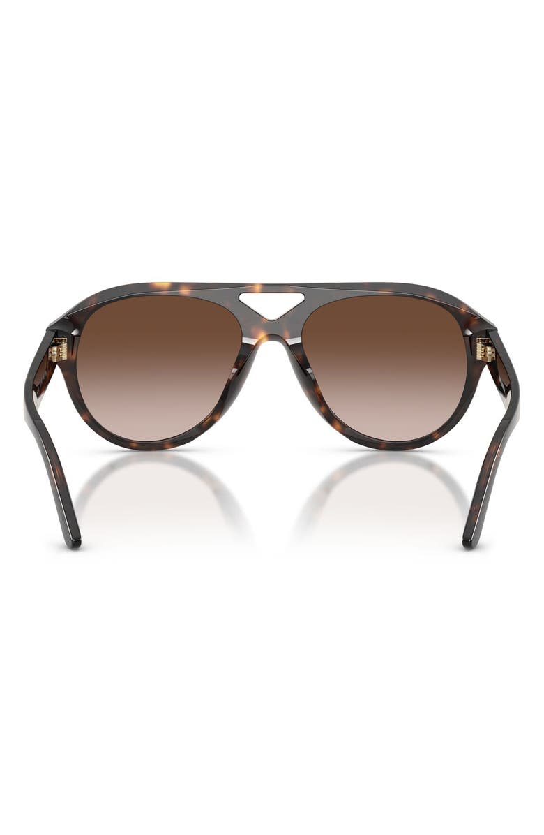 Tory Burch 55mm Polarized Gradient Pilot Sunglasses, Alternate, color, Dark Tortoise / Brown Gradient