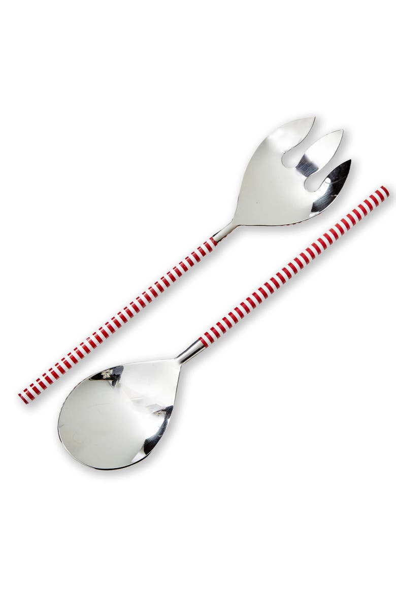 tag Candy Stripe Stainless Steel Serving Fork Red Multi Utensil, Main, color, Red