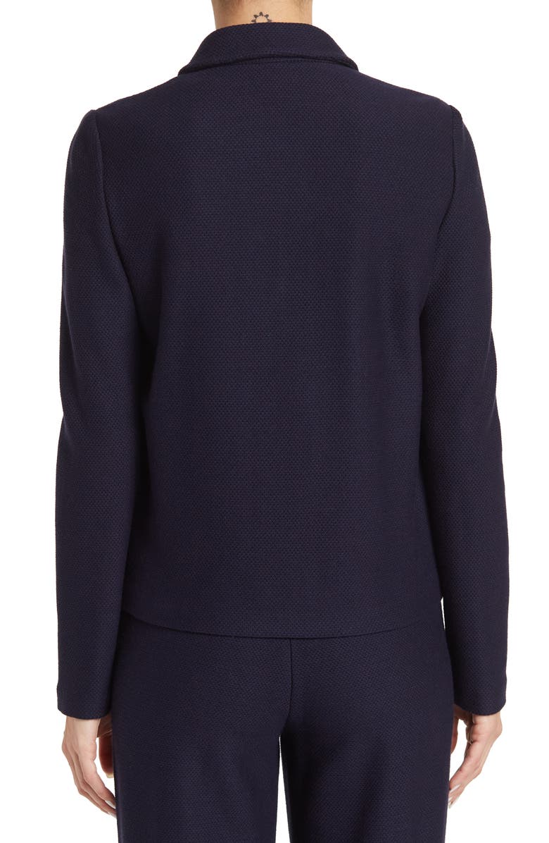 St. John Collection Piqué Knit Collared Jacket, Alternate, color, 