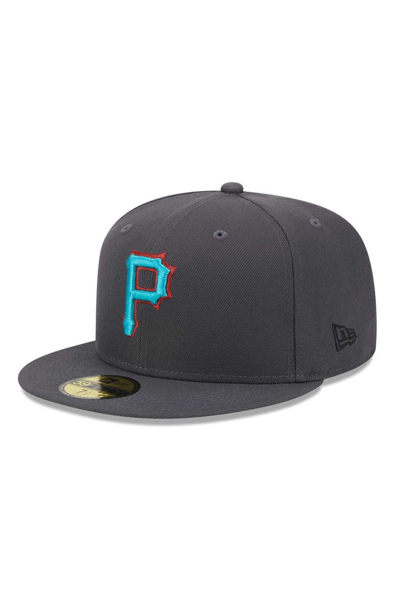 New Era Men's New Era Graphite Pittsburgh Pirates Print Undervisor 59FIFTY Fitted Hat, Alternate, color,