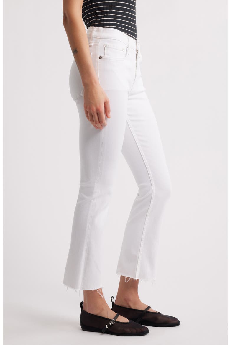 Flexi Peyton Raw Hem Ankle Bootcut Jeans, Alternate, color, OPTIC WHITE