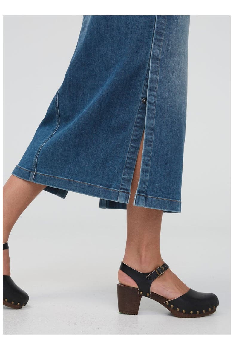 Performance Denim Slit Skirt, Alternate, color, Blue-Ash