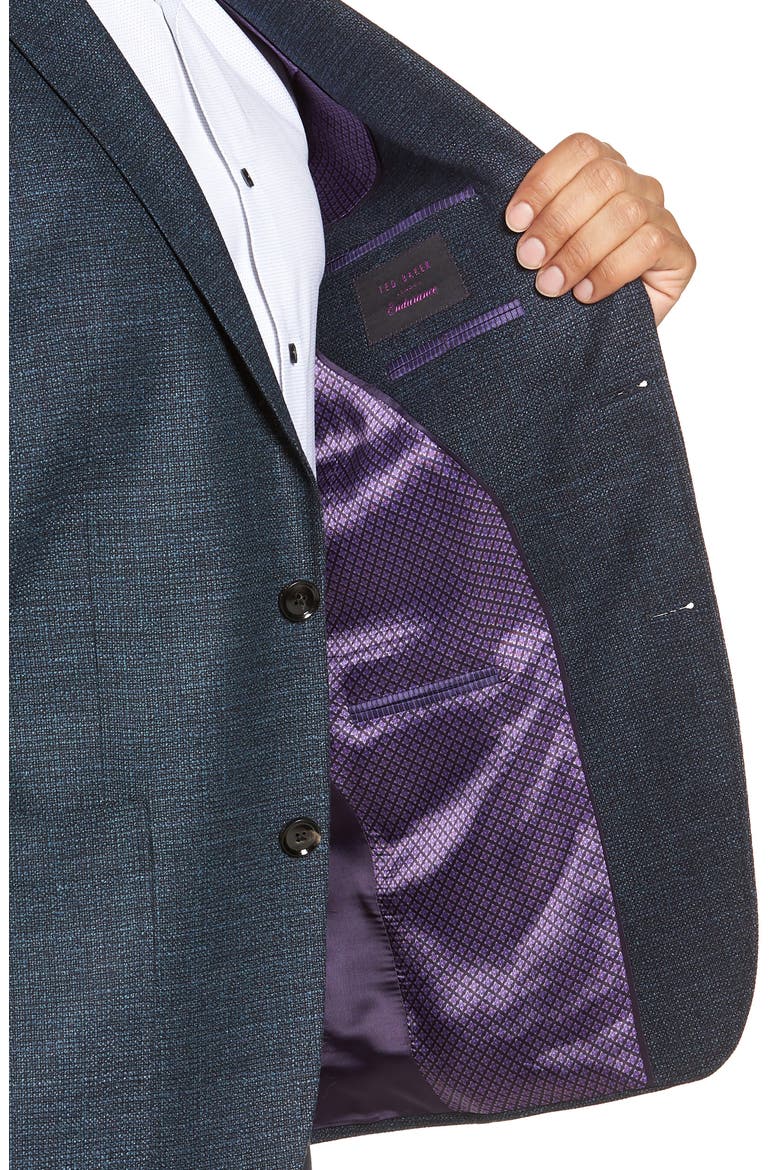 Kyle Trim Fit Wool Blazer, Alternate, color, TEAL