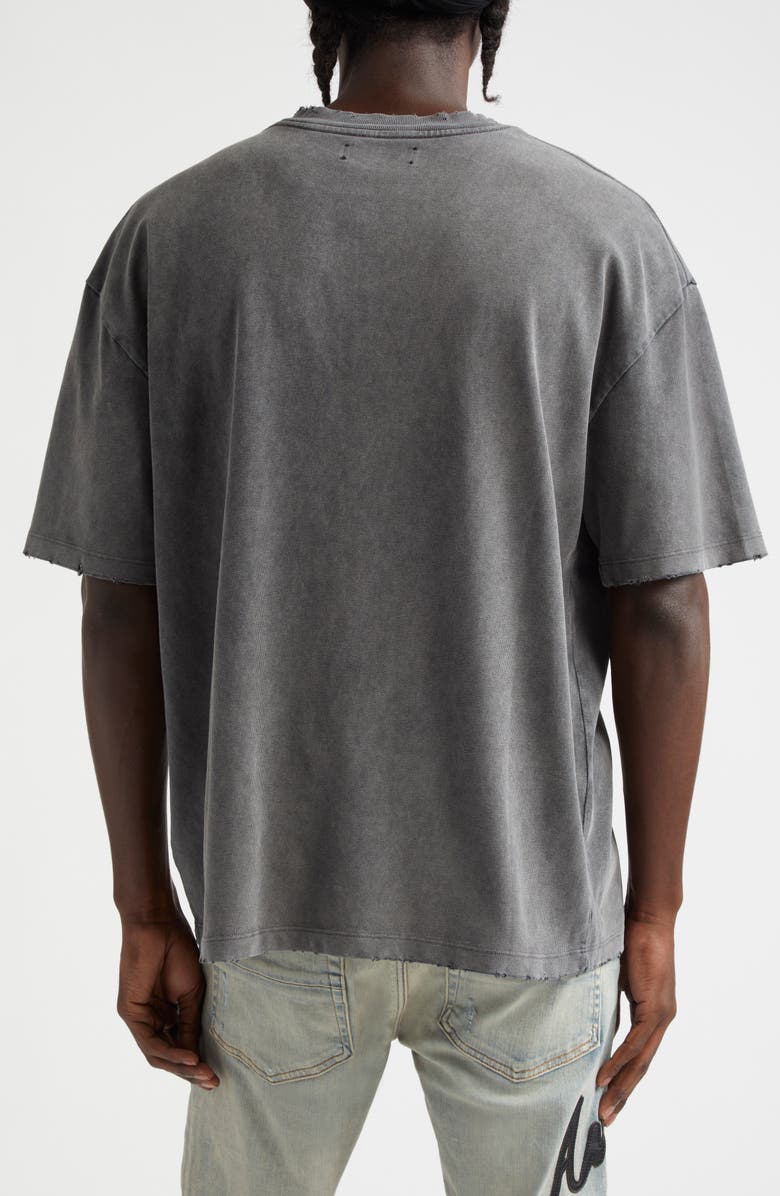 AMIRI High Lion Distressed Cotton Graphic T-Shirt, Alternate, color, Dark Grey